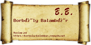 Borbély Balambér névjegykártya